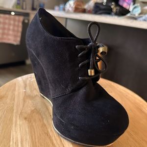Call it SPRING black lace up wedges | size 6